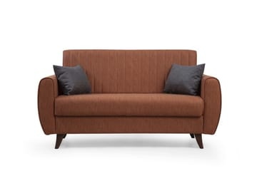 Dalima 2-seter Sovesofa 55x125 cm med Oppbevaring i Stoff - Terrakotta - Møbler - Sofaer - Sovesofaer - 2 seters sovesofa