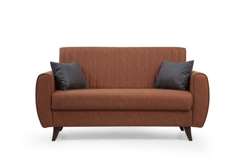 Dalima 2-seter Sovesofa 55x125 cm med Oppbevaring i Stoff - Terrakotta - Møbler - Sofaer - Sovesofaer - 2 seters sovesofa