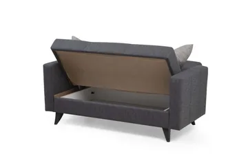 Darcia 2-seter Sovesofa 55x125 cm med Oppbevaring i Stoff - Antrasitt - Møbler - Sofaer - Sovesofaer - 2 seters sovesofa