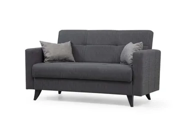 Darcia 2-seter Sovesofa 55x125 cm med Oppbevaring i Stoff - Antrasitt - Møbler - Sofaer - Sovesofaer - 2 seters sovesofa