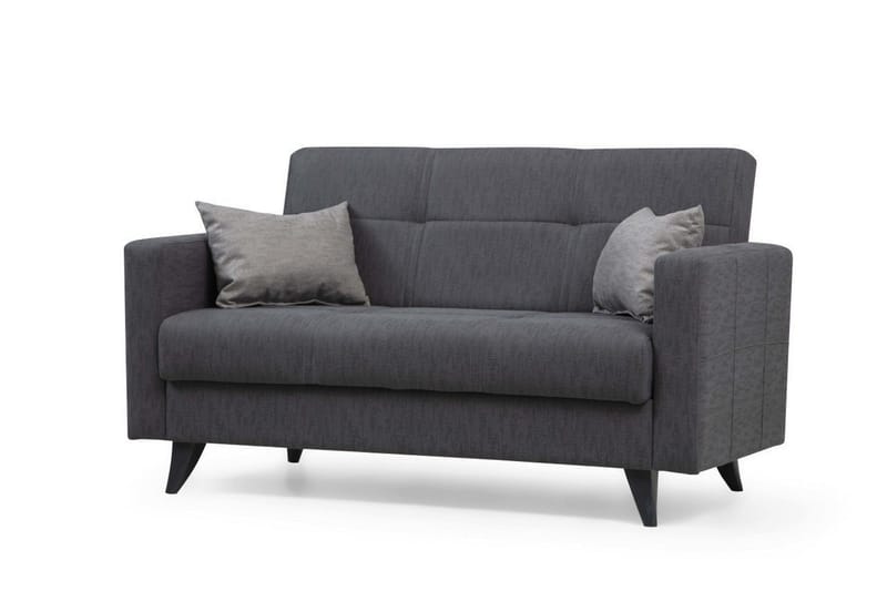 Darcia 2-seter Sovesofa 55x125 cm med Oppbevaring i Stoff - Antrasitt - Møbler - Sofaer - Sovesofaer - 2 seters sovesofa