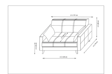 Darcia 2-seter Sovesofa 55x125 cm med Oppbevaring i Stoff - Antrasitt - Møbler - Sofaer - Sovesofaer - 2 seters sovesofa