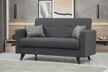 Darcia 2-seter Sovesofa 55x125 cm med Oppbevaring i Stoff - Antrasitt - Møbler - Sofaer - Sovesofaer - 2 seters sovesofa