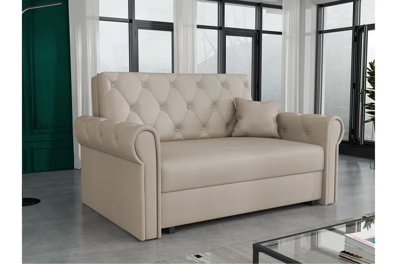 Denegal 2-seters Sovesofa - Beige - Møbler - Sofaer - Sovesofaer - 2 seters sovesofa