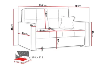 Denegal 2-seters Sovesofa - Beige - Møbler - Sofaer - Sovesofaer - 2 seters sovesofa