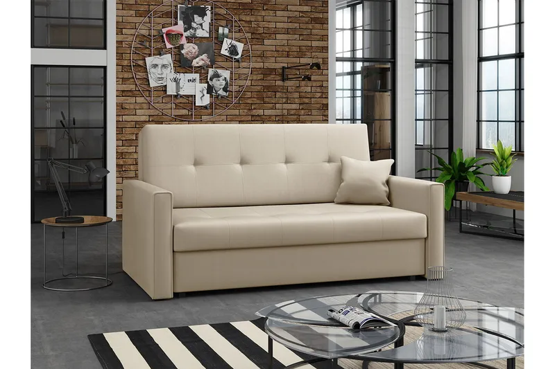 Denegal 2-seters Sovesofa - Beige - Møbler - Sofaer - Sovesofaer - 2 seters sovesofa