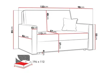 Denegal 2-seters Sovesofa - Brun - Møbler - Sofaer - Sovesofaer - 2 seters sovesofa