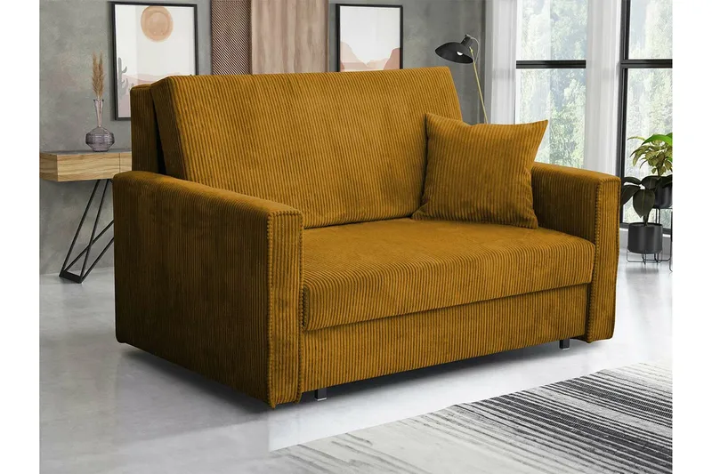 Denegal 2-seters Sovesofa - Gul - Møbler - Sofaer - Sovesofaer - 2 seters sovesofa