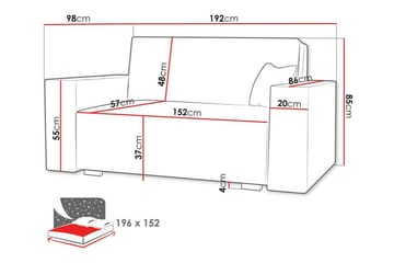 Denegal 2-seters Sovesofa - Lysegrønn - Møbler - Sofaer - Sovesofaer - 2 seters sovesofa
