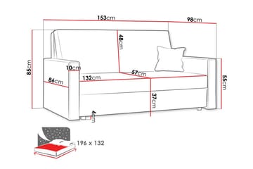 Denegal 2-seters Sovesofa - Mørkeblå - Møbler - Sofaer - Sovesofaer - 2 seters sovesofa