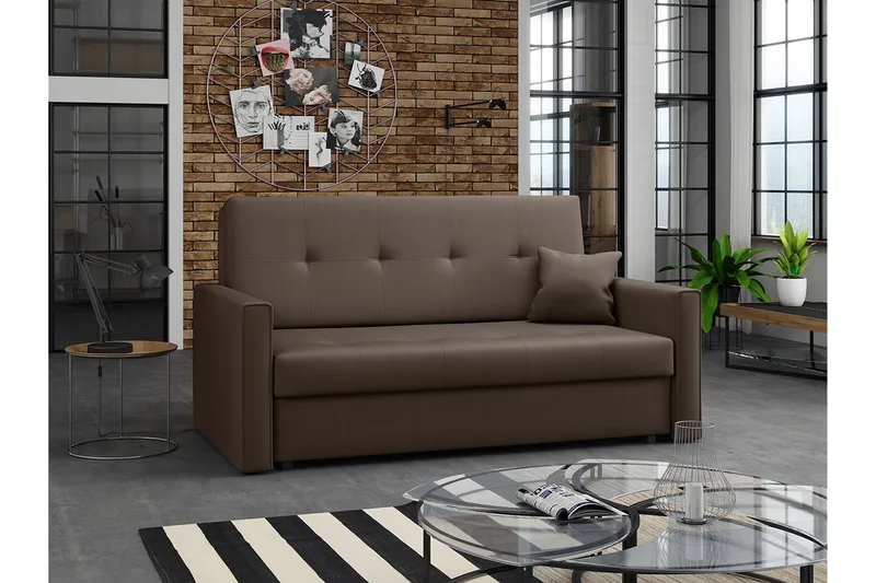 Denegal 2-seters Sovesofa - Mørkebrun - Møbler - Sofaer - Sovesofaer - 2 seters sovesofa