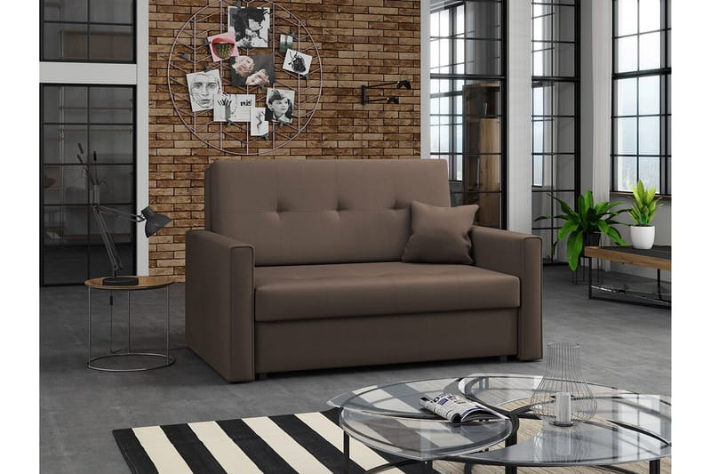 Denegal 2-seters Sovesofa - Mørkebrun - Møbler - Sofaer - Sovesofaer - 2 seters sovesofa