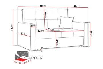 Denegal 2-seters Sovesofa - Mørkegrå - Møbler - Sofaer - Sovesofaer - 2 seters sovesofa