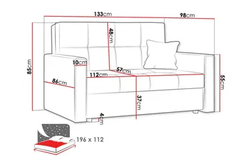 Denegal 2-seters Sovesofa - Mørkegul - Møbler - Sofaer - Sovesofaer - 2 seters sovesofa