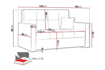 Denegal 2-seters Sovesofa - Møbler - Sofaer - Sovesofaer - 2 seters sovesofa