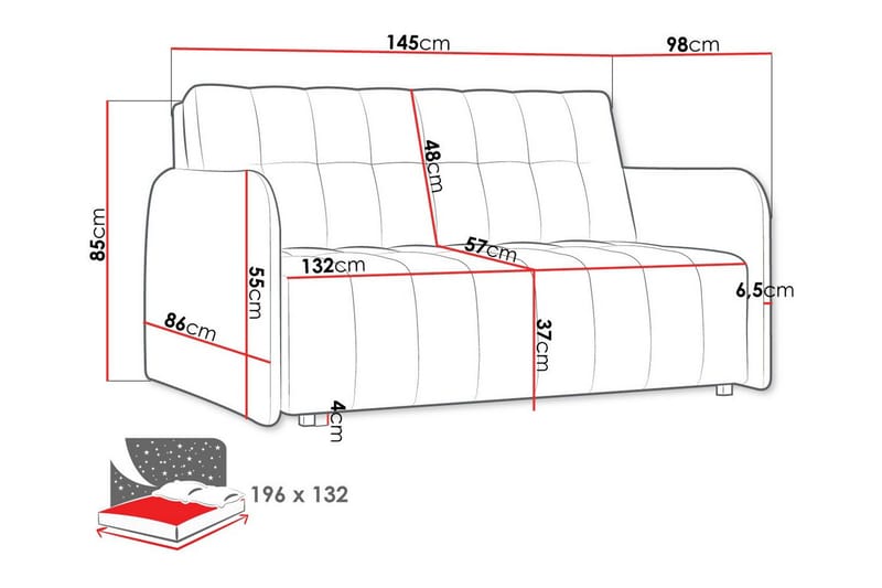 Denegal 2-seters sovesofa - Møbler - Sofaer - Sovesofaer - 2 seters sovesofa