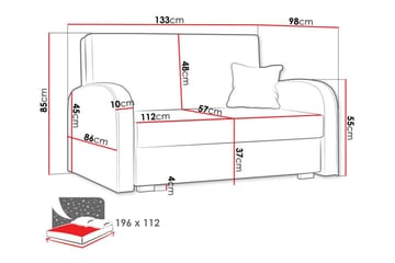 Denegal 2-sits Bäddsoffa beige - Møbler - Sofaer - Sovesofaer - 2 seters sovesofa