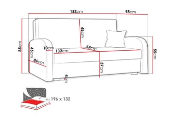Denegal 2-sits Bäddsoffa beige - Møbler - Sofaer - Sovesofaer - 2 seters sovesofa