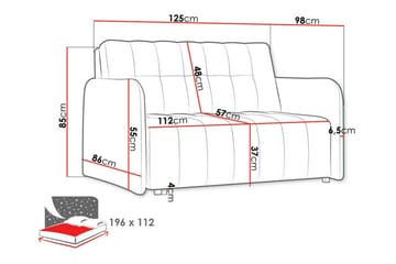Denegal 2-sits Bäddsoffa Dark brown - Møbler - Sofaer - Sovesofaer - 2 seters sovesofa