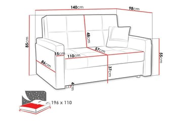 Denegal 2-sits Bäddsoffa Dark green - Møbler - Sofaer - Sovesofaer - 2 seters sovesofa