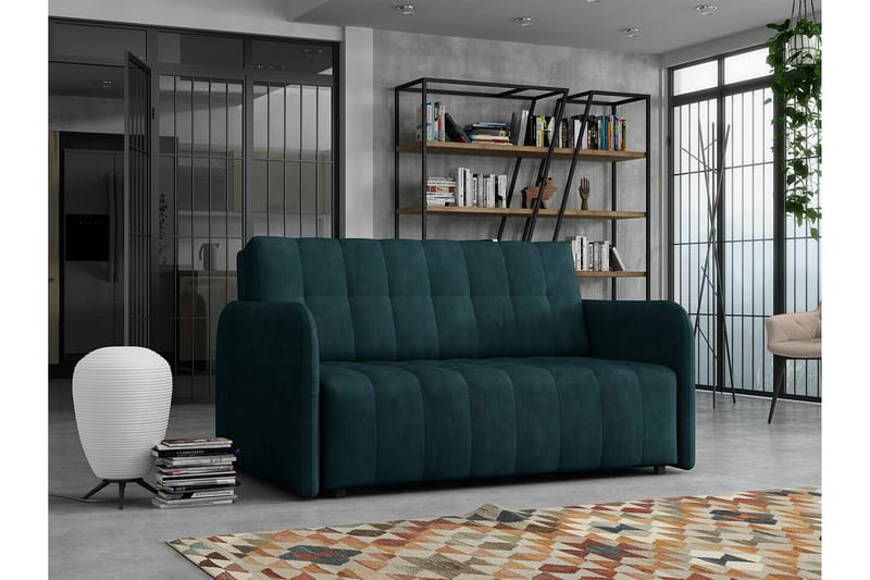 Denegal 2-sits Bäddsoffa Dark Green/Blue - Møbler - Sofaer - Sovesofaer - 2 seters sovesofa