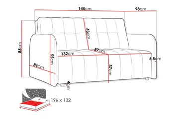 Denegal 2-sits Bäddsoffa Dark grey - Møbler - Sofaer - Sovesofaer - 2 seters sovesofa