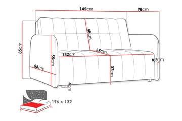 Denegal 2-sits Bäddsoffa Dark grey - Møbler - Sofaer - Sovesofaer - 2 seters sovesofa