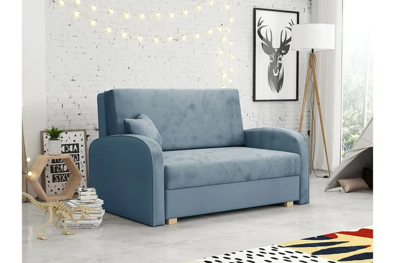Denegal 2-sits Bäddsoffa Light Blue/Dark Blue - Møbler - Sofaer - Sovesofaer - 2 seters sovesofa