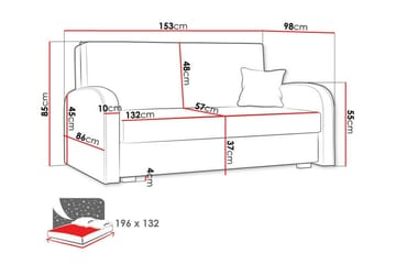 Denegal 2-sits Bäddsoffa Light Blue/Dark Blue - Møbler - Sofaer - Sovesofaer - 2 seters sovesofa