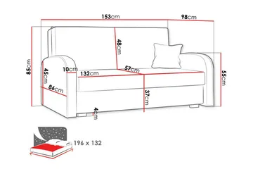 Denegal 2-sits Bäddsoffa Light Blue/Dark Blue - Møbler - Sofaer - Sovesofaer - 2 seters sovesofa