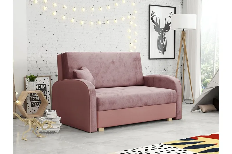 Denegal 2-sits Bäddsoffa Light pink - Møbler - Sofaer - Sovesofaer - 2 seters sovesofa