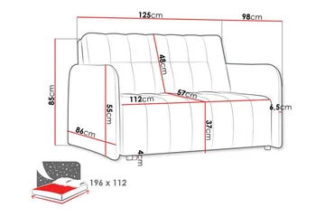 Denegal 2-sits Bäddsoffa NO_BRAND Brown - Møbler - Sofaer - Sovesofaer - 2 seters sovesofa