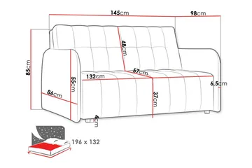 Denegal 2-sits Bäddsoffa NO_BRAND Brown - Møbler - Sofaer - Sovesofaer - 2 seters sovesofa