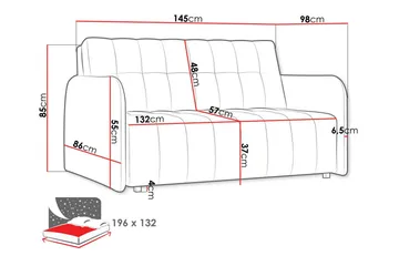 Denegal 2-sits Bäddsoffa NO_BRAND Brown - Møbler - Sofaer - Sovesofaer - 2 seters sovesofa