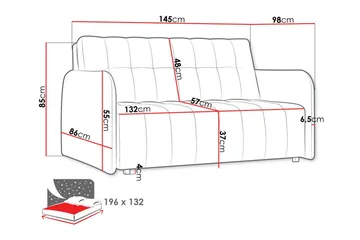 Denegal 2-sits Bäddsoffa NO_BRAND Brown - Møbler - Sofaer - Sovesofaer - 2 seters sovesofa