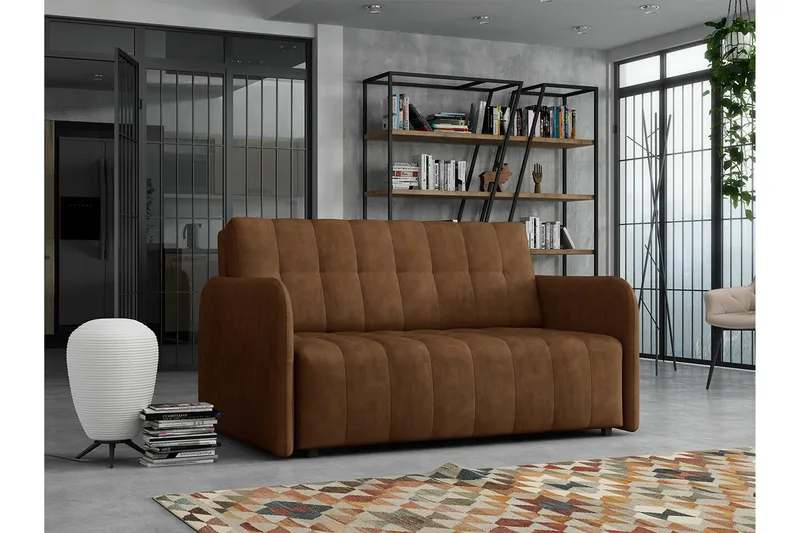 Denegal 2-sits Bäddsoffa NO_BRAND Brown - Møbler - Sofaer - Sovesofaer - 2 seters sovesofa