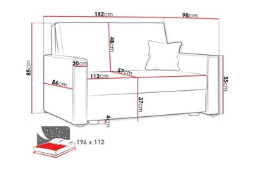Denegal 2-sits Bäddsoffa NO_BRAND Dark blue - Møbler - Sofaer - Sovesofaer - 2 seters sovesofa