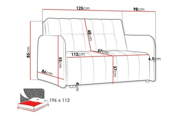 Denegal 2-sits Bäddsoffa NO_BRAND Dark brown - Møbler - Sofaer - Sovesofaer - 2 seters sovesofa