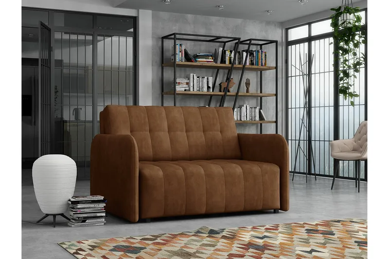 Denegal 2-sits Bäddsoffa NO_BRAND Dark brown - Møbler - Sofaer - Sovesofaer - 2 seters sovesofa
