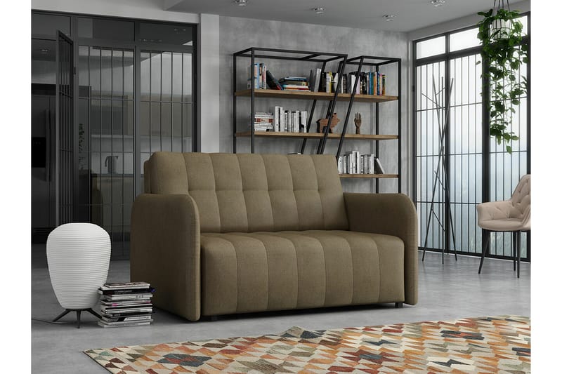 Denegal 2-sits Bäddsoffa NO_BRAND Dark brown - Møbler - Sofaer - Sovesofaer - 2 seters sovesofa