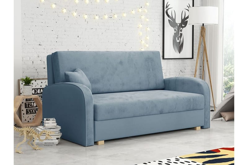 Denegal 2-sits Bäddsoffa NO_BRAND Light Blue/Dark Blue - Møbler - Sofaer - Sovesofaer - 2 seters sovesofa