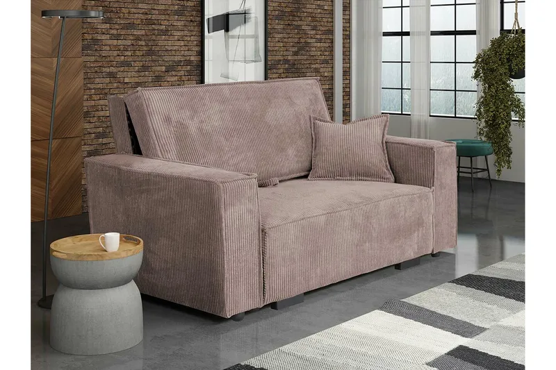 Denegal 2-sits Bäddsoffa NO_BRAND Light brown - Møbler - Sofaer - Sovesofaer - 2 seters sovesofa