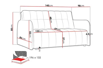Denegal 2-sits Bäddsoffa NO_BRAND Ljusgrå - Møbler - Sofaer - Sovesofaer - 2 seters sovesofa