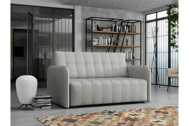 Denegal 2-sits Bäddsoffa NO_BRAND Ljusgrå - Møbler - Sofaer - Sovesofaer - 2 seters sovesofa