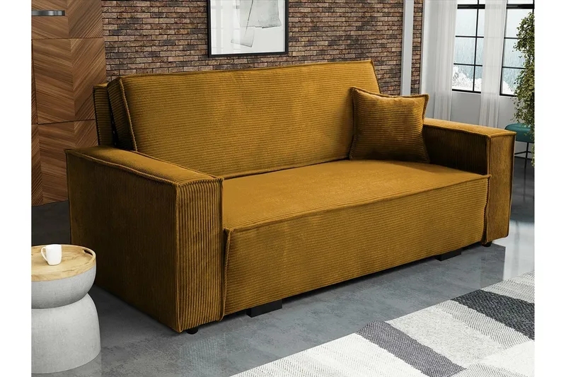 Denegal 2-sits Bäddsoffa NO_BRAND Yellow - Møbler - Sofaer - Sovesofaer - 2 seters sovesofa