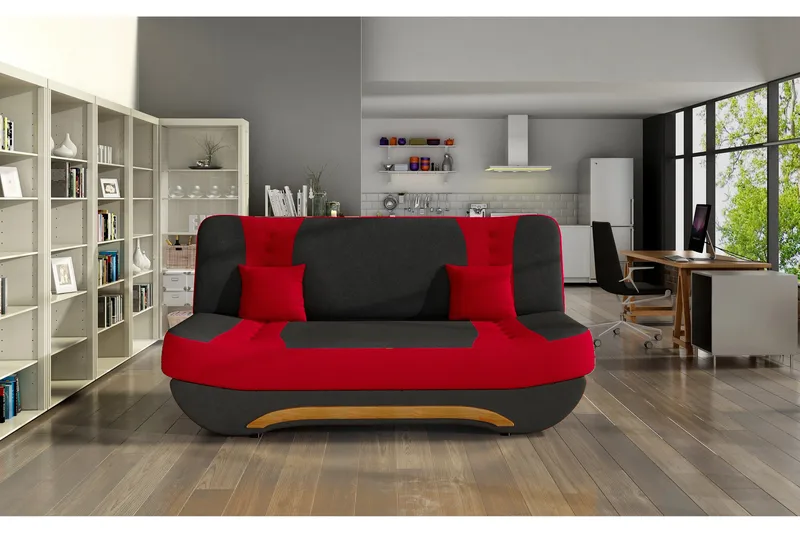 Fenga Sovesofa, Svart/Rød
