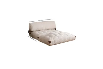 Fold Teddy Sovesofa Hvit - Hvit - Møbler - Sofaer - Sovesofaer - 2 seters sovesofa