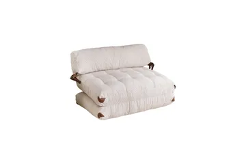 Fold Teddy Sovesofa Hvit - Hvit - Møbler - Sofaer - Sovesofaer - 2 seters sovesofa