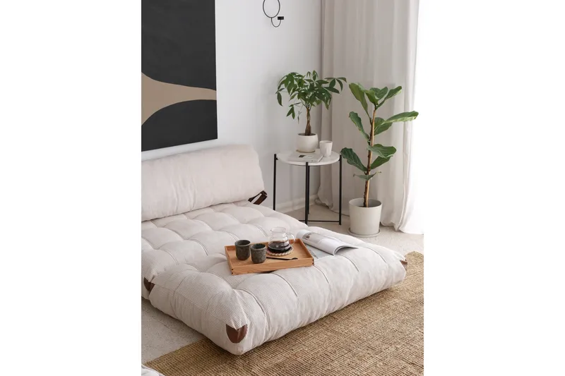Fold Teddy Sovesofa Hvit - Hvit - Møbler - Sofaer - Sovesofaer - 2 seters sovesofa