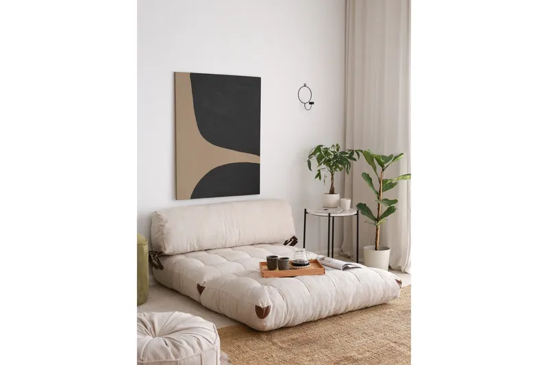 Fold Teddy Sovesofa Hvit - Hvit - Møbler - Sofaer - Sovesofaer - 2 seters sovesofa